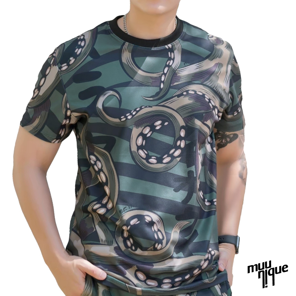 MUUNIQUE T-shirt เสื้อยืด รุ่น Octopus Green