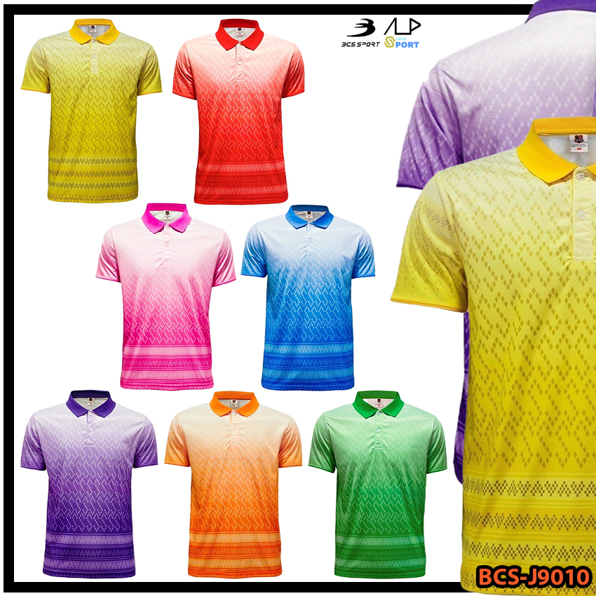 ลดโหดสูงสุด 1,000 บาท เสื้อโปโลพิมพ์ลาย ลายขอ J9010 BCS เนื้อผ้ากีฬา MICRO PLUS+ แท้100%