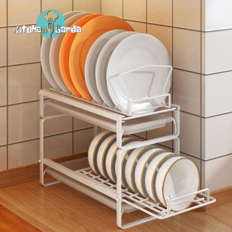 ชั้นวางถ้วยจานแบบลิ้นชักพร้อมถาดรอง Pull-out dishrack