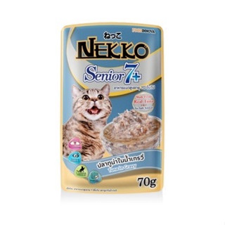 Nekko Senior สูตรแมวสูงวัย7+ รสทูน่าเกรวี่ 12ซอง