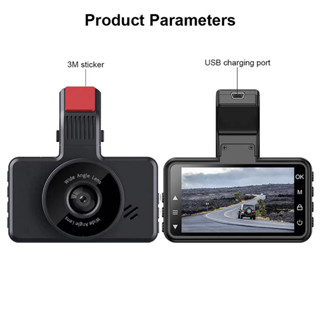 3.5 "หน้าจอ IPS 1080P Dash Cam Night Vision Video Recorder พร้อมการ์ด TF 32GB สำหรับรถยนต์