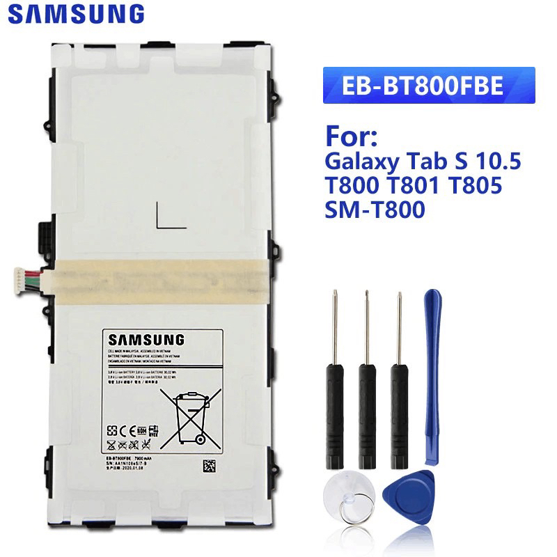 SAMSUNG  แท็บเล็ต EB-BT800FBE EB-BT800FBC แบตเตอรี่7900MAh สำหรับ Samsung Galaxy Tab S 10.5 SM-T805C T800 T801 T805 T807