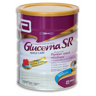 Glucerna SR กลูเซอนา เอสอาร์ วานิลลา 850 กรัม 1 กระป๋อง สำหรับผู้ป่วยเบาหวาน ฉลากใหม่สีทอง ขนาด 850 กรัม [y1880]