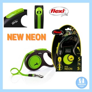 สายจูงสุนัข Flexi รุ่น New Neon ยืดหดได้ คุณภาพดีอันดับหนึ่งจากเยอรมัน รับน้ำหนักได้ 8-25 kg. ขนาด 3-5 m