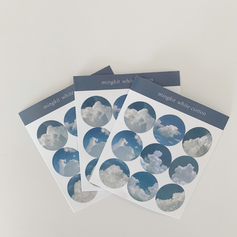 (พร้อมส่ง☁️) Stickers cloud สติ๊กเกอร์ก้อนเมฆ 9 วงกลม!