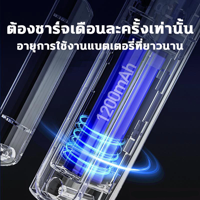 ไม้ตียุงไฟฟ้า 3500V 1200mAh ตาข่ายสามชั้น ซ่อนปลั๊กชาร์จ thumbnail 7