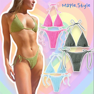 👙💦Colorfull Bikini 💦👙บิกินี่ ดีเทลผ้าย่นโซคิ๊วท์ทุกสี🥰✅งานนำเข้าพรีออเดอร์✅