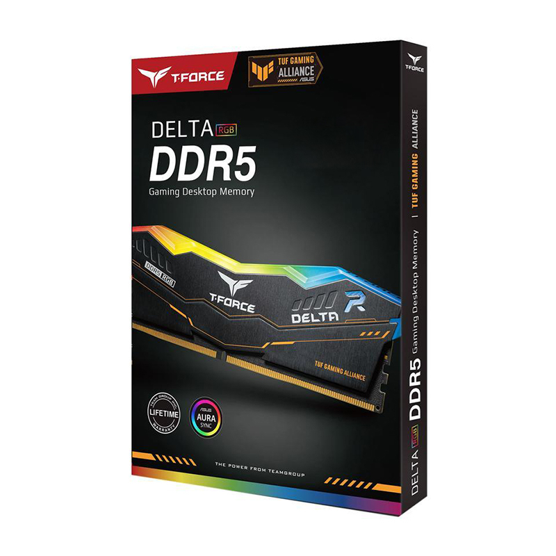 TEAM  RAM DDR5(6000) 32GB (16GBX2) DELTA TUF RGB (FF5D532G6000HC38ADC01) - A0150185