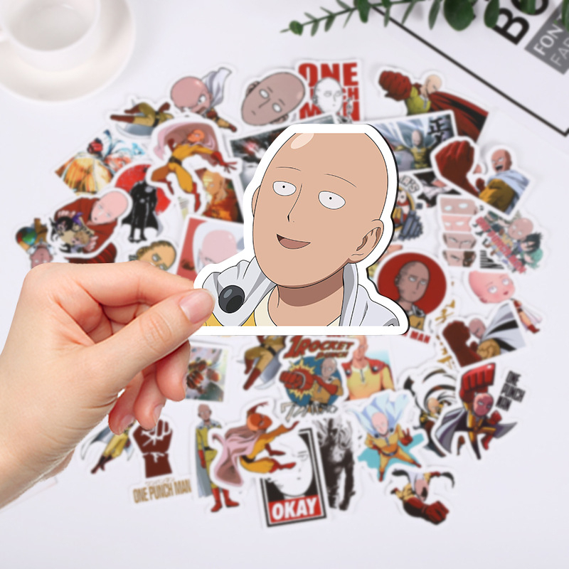 ✨พร้อมส่ง✨One punch man วันพันช์แมน sticker สติกเกอร์กันน้ำรูปแบบที่แตกต่างกัน, 50ชิ้น