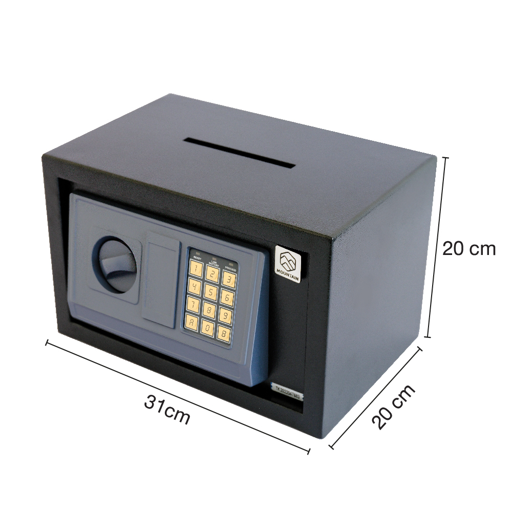 MOUNTAIN ตู้เซฟนิรภัย มีช่องหยอด ตู้เซฟเก็บเงิน รุ่น Everest 20DPS-BK (Size 31x20x20 cm.) Safe Deposit Box - รูปที่ 5