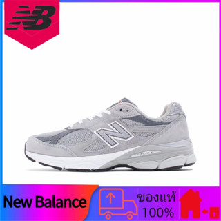 ของแท้ 100% New Balance NB 990 V3 รองเท้าวิ่งสวมสบายสวมต่ำสีเทา