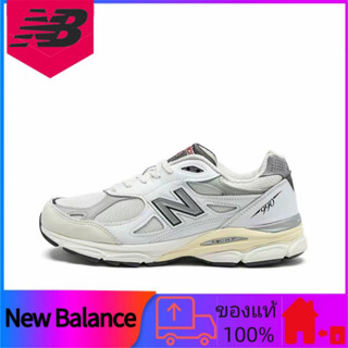 ของแท้ 100% New Balance Teddy Made series NB 990 V3 รองเท้าวิ่งสวมสบายทนต่อการสึกหรอสีขาว