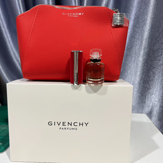 ของแท้100%_Givenchy LInterdit EDP 10ml + Givenchy Le Rouge Deep Velvet 1.5g#37  พร้อมกระเป๋า