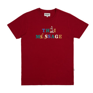 MAHANAKHON T-Shirt Burgundy เสื้อยืด Thai Massage สีแดงเบอร์กันดี