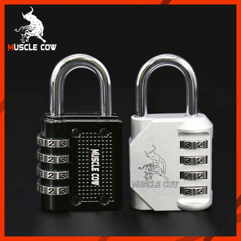 Muscle Cow แม่กุญแจรหัส กุญแจรหัส ตั้งค่ารหัสผ่าน 4 ตัวเลข พกพาสะดวก แข็งแรง น้ำหนักเบา