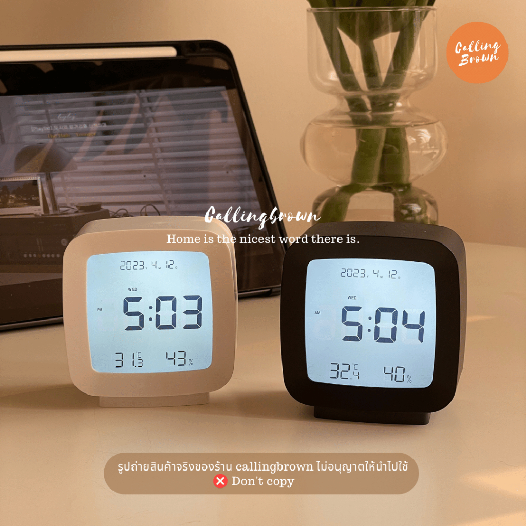 callingbrown [⏰พร้อมส่ง⏰] นาฬิกา ตั้งโต๊ะ LED ปลุก square