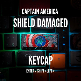 ส่งฟรี Artisan keycap Captain america shield damaged