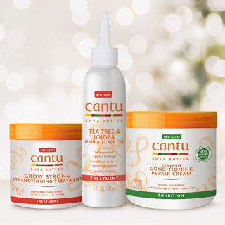 New!! full size Cantu ,Grow strong, leave in conditioning repair cream, Tea Tree &amp; Jojoba Hair &amp; Scalp oil