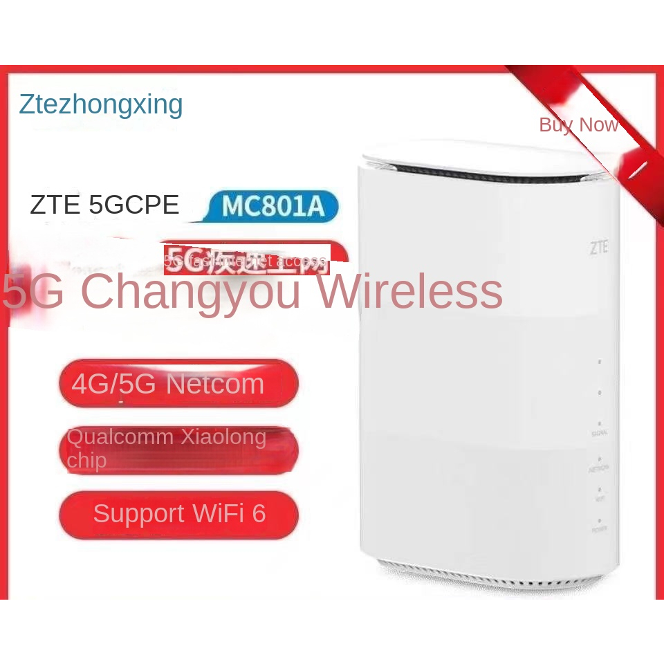 ZTE5Gเต็มNetcomเราเตอร์ไร้สายMC801Aบัตร5Gการเชื่อมต่ออินเทอร์เน็ตแบบใช้สายCPE zVRn