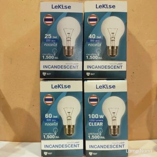 หลอดไส้ Incandescent GLS แก้วใส 25w 40w 60w 100w E27 อายุ 1,500ชม หรี่แสงได้ หลอดมีความร้อน