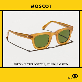 MOSCOT แว่นกันแดด มอสคอต รุ่น FRITZ สีกรอบ BUTTERSCOTCH สีเลนส์ CALIBAR GREEN ไซซ์ 44 ของแท้ มีประกัน