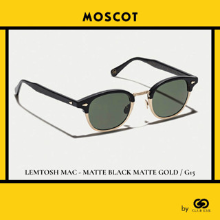 MOSCOT แว่นกันแดด มอสคอต รุ่น LEMTOSH MAC สีกรอบ MATTE BLACK MATTE GOLD สีเลนส์ G15 ไซซ์ 46 ของแท้ มีประกัน