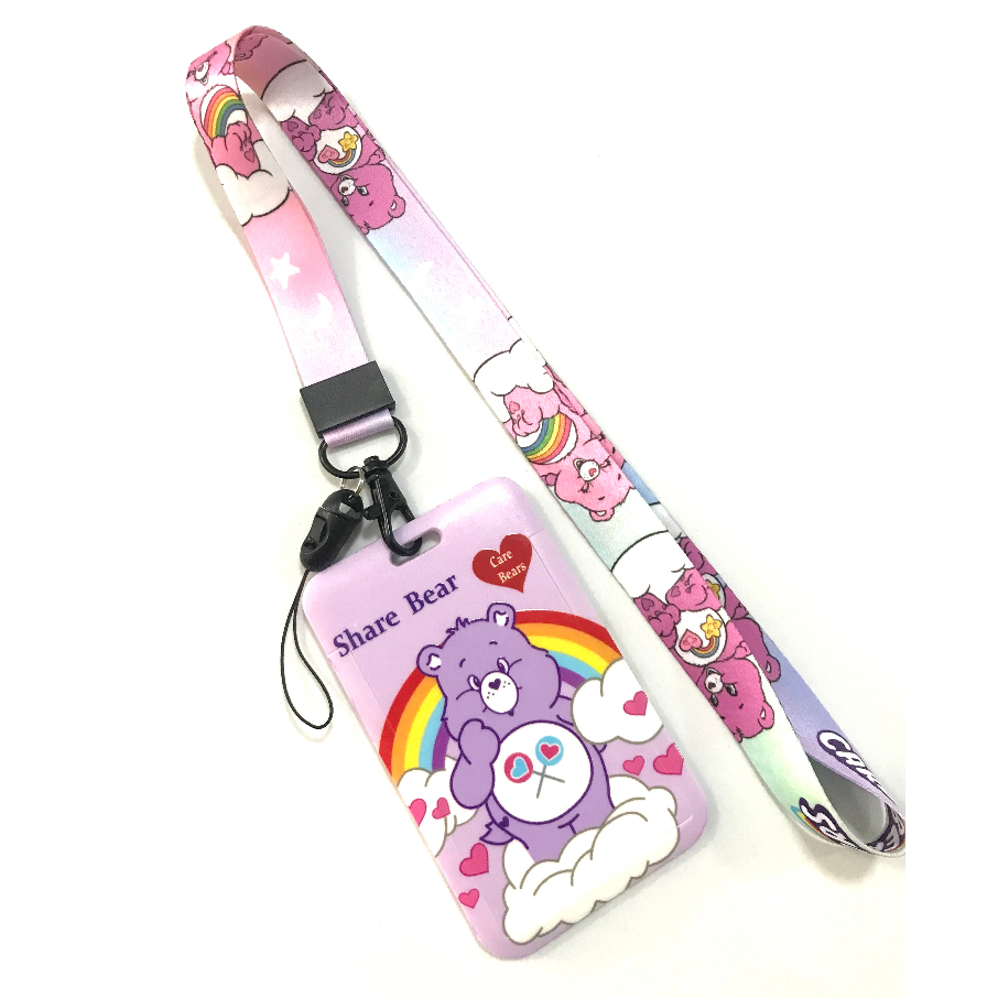 BEAR PP สายคล้องคอ สายคล้องบัตร ซองใส่บัตร ที่ใส่บัตร พร้อมสายคล้องคอ (2cm) ลาย BEAR PP สวย สำหรับบั