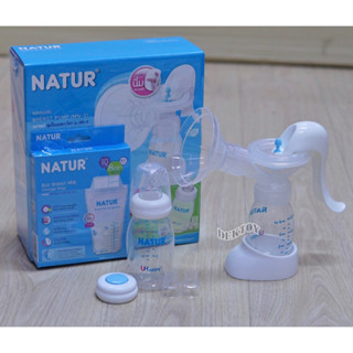 Natur เนเจอร์ ชุดปั้มนมเก็บ (MN-3) แบบโยก+ถุงเก็บน้ำนมแม่ 10 ถุง และเนเจอร์ 1เครื่อง