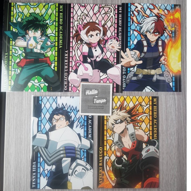 My hero academia postcard โปสการ์ดของแท้Midoriya izuku Deku,uraraka ochago,Todoroki shoto, Bakugo ka