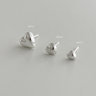 (stud earrings) : HEART STUD EARRINGS SILVER925  / ต่างหูปักก้าน หัวใจ ต่างหูเงินแท้หัวใจ(ราคาต่อข้าง) / YOUR WISHLIST