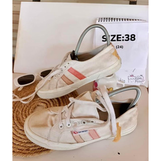 รองเท้าหนัง รองเท้า Sneaker Brand Superga ของแท้ เบอร์ 38 ยาว 24