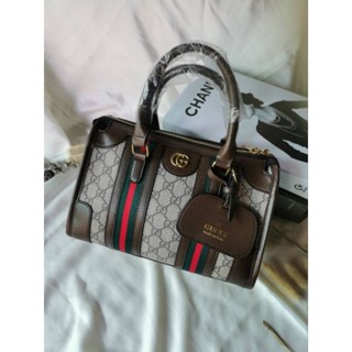 🌸พร้อมส่ง🌸กระเป๋า Gucci Ophidia Boston Pillow Bags หนังแคนวาส ลายโมโนแกรม