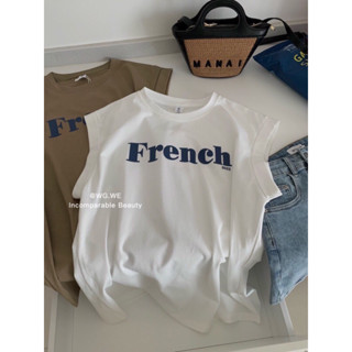 NEW ::FRENCH TEE เสื้อยืดพิมพ์ลายอย่างดี งานป้าย WGWE