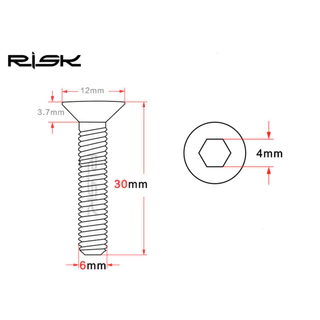 น็อตไทเทเนียม RISK สำหรับ ยึดซางหัวเตเปอร์ ขนาด M6×30