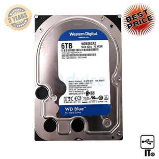 6 TB HDD WD BLUE (5400RPM, 64MB, SATA-3, WD60EZAZ) ฮาร์ดดิส ฮาร์ดดิสก์ ฮาร์ดดิสก์คอมพิวเตอร์ ประกัน 3*0*0