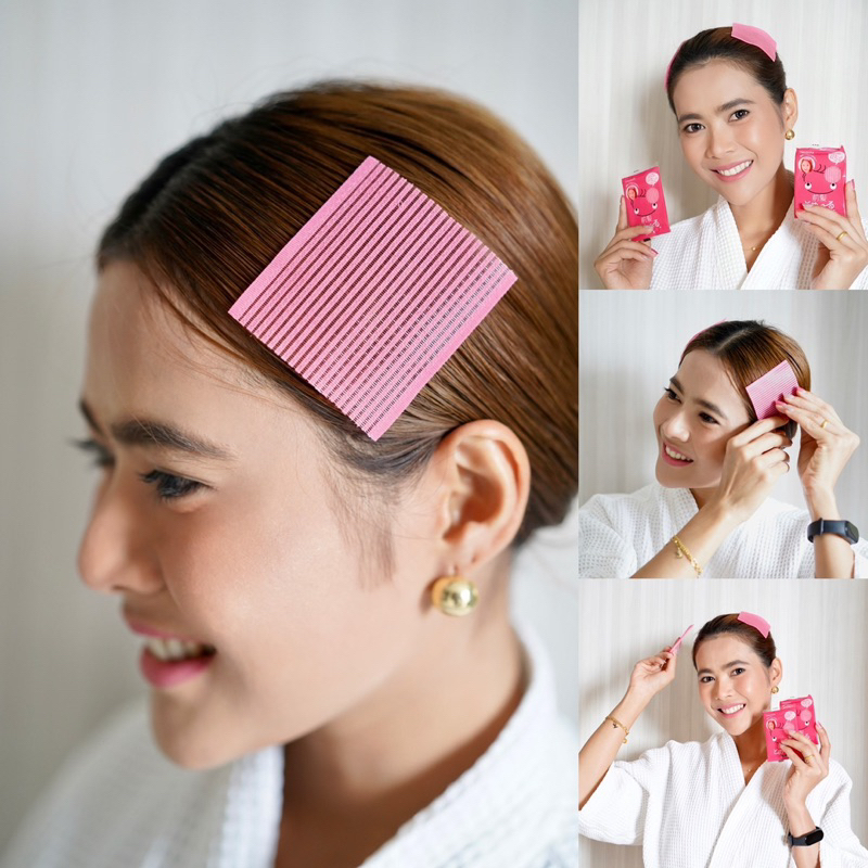 แผ่นแปะผม แผ่นแต่งหน้า แผ่นเก็บผม แผ่นติดผม ที่แปะผม 1ซองมี2แผ่น