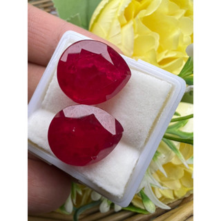 Lab Ruby 🇹🇭 Ruby 10x12mm Pear shape 2 pieces weight 15 carats