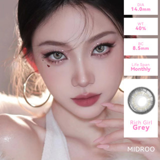 Midroo 🍭คอนแทคเลนส์ Rich Girl คอนแทคเลนส์เทาคอนแทคเลนส์ 1คู่-14.0mm