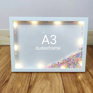 กรอบรูปเม็ดโฟม กรอบเขย่าA3 กรอบลึก 1 ซม. แถมฟรีเม็ดโฟม กรอบรูปมีไฟ เขย่าคู่มีไฟ
