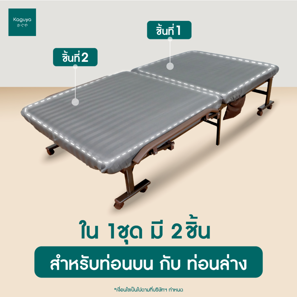 KAGUYA ชุดผ้าปูเตียงพับรุ่นพรีเมียม เกรดโรงแรม (1เซ็ต/2ชิ้น) สำหรับเตียงพับขนาด 80/90/100/120 ซม ราคา ถูกที่สุด ดีลบีเคเค แกลเลอรีภาพที่ 5