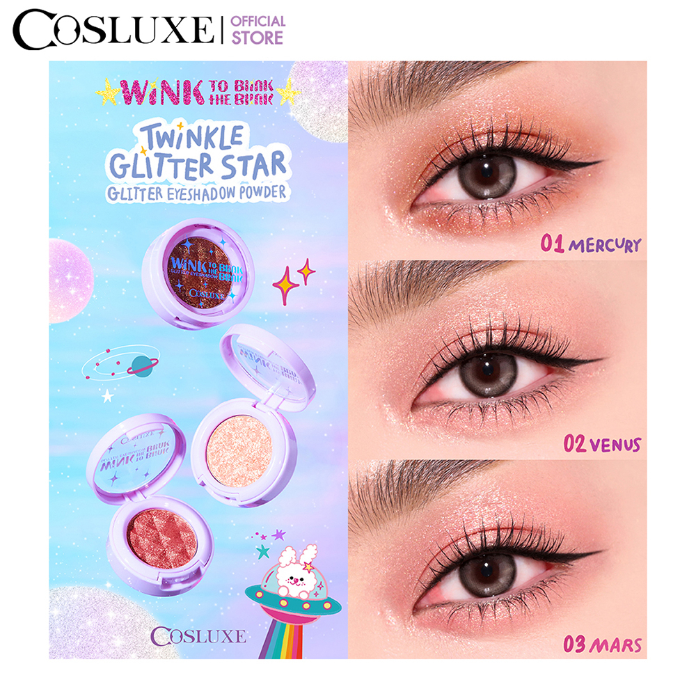 COSLUXE WINK TO THE BLINK BLINK-TWINKLE GLITTER STAR GLITTER EYESHADOW POWDER กลิตเตอร์ อายแชโดว์ รูปที่ 4