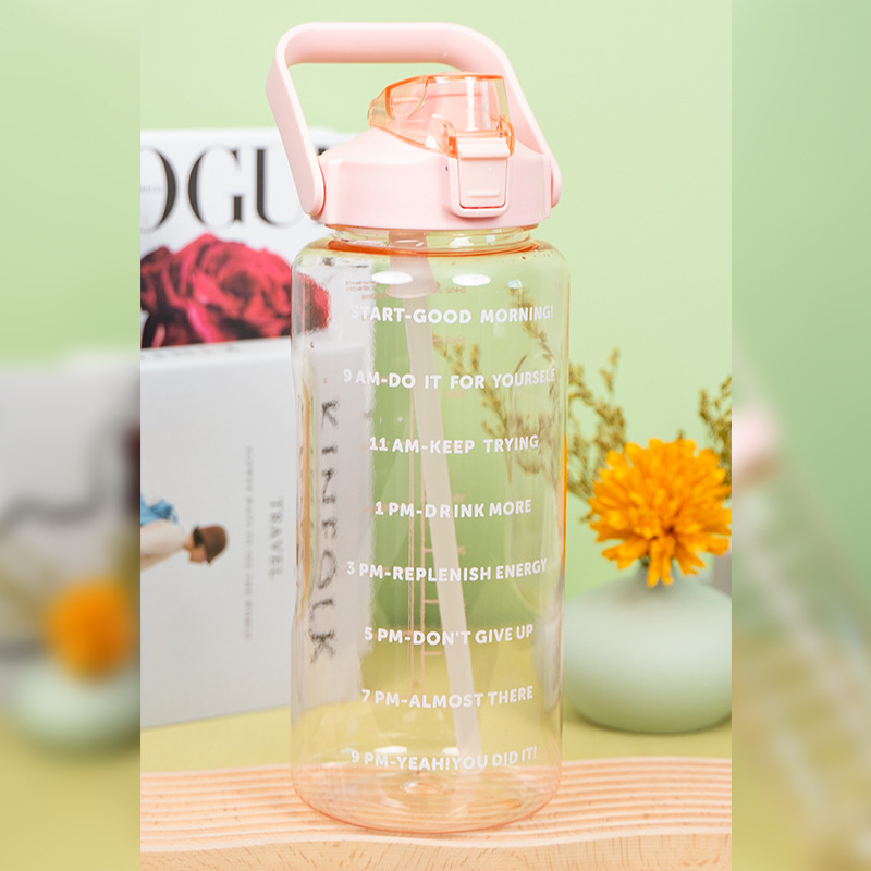 กระบอกน้ำ ขวดใส่น้ำ รุ่น 01 (ภาษาอังกฤษ) ขนาด 2 ลิตร สีสันสดใส ขวดน้ำพลาสติกแบบพกพา