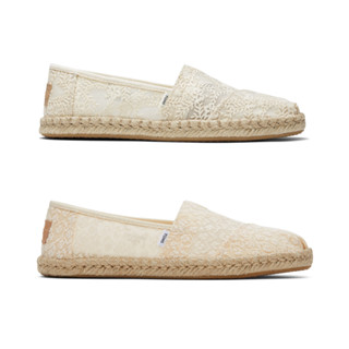 TOMS รองเท้าลำลองผู้หญิง สลิปออน รุ่น Alpargata Rope Natural Lace รองเท้าลิขสิทธิ์แท้