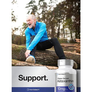 Horbaach - Natural Astaxanthin 10 mg | 60 Softgels แอสตาแซนธิน ต้านอนุมูลอิสระ ลดการอักเสบ Antioxidant