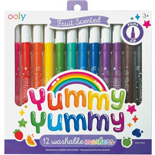 yummy yummy scented markers - set of 12 ปากกาเมจิก กลิ่นผลไม้ 12 สี  มีกลิ่นหอมหวานของผลไม้ทุกแท่ง  🍓🍊🍐🫐