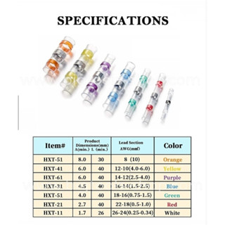 ท่อหดตะกั่ว ท่อหดกันน้ำ เชื่อมต่อสายไฟ ท่อหด สลิปหุ้มท่อหด สลิปต่อสาย Heat Shrink Tube (5 ชิ้น/ชุด)