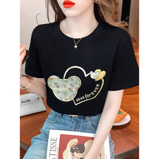 เสื้อยืดแฟชั้นผู้หญิงดีไซน์ทรงสวยสไตล์เกาหลี TD630