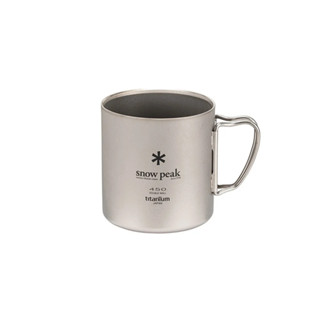 Titanium Double Wall Mug 450ml (Snow Peak 2023) MG-153 แก้วน้ำไททาเนียมผนัง 2 ชั้น