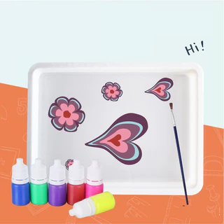ชุดหยดสี ทำลวดลาย ✨Water Marbling Paint ศิลปะทำลวดลาย ผิวน้ำ ลายหินอ่อน