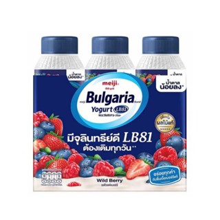 Maiji Bulgaria เมจิ บัลแกเรีย  โยเกิร์ตพร้อมดื่ม รสไวลด์เบอร์รี่ 150มล. x3 ขวด ( ส่งแช่เย็น ) โยเกิร์ต ของเย็น